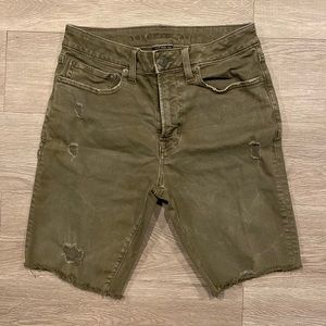 AE Skinny Cutoff Jeans Size 28W olive green